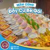 mâm cúng đầy cữ bé gái đơn giản