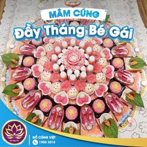 mâm cúng đầy tháng bé gái