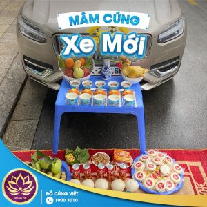 mâm cúng xe mới