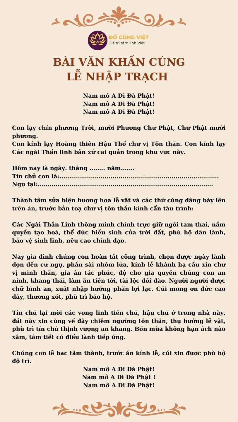 Văn Khấn Cúng Nhập Trạch (1)